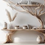 Driftwood Narrow Console Tables With Tree Branch