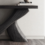Farmhouse Black Natural Wood Console Tables For Dining Room