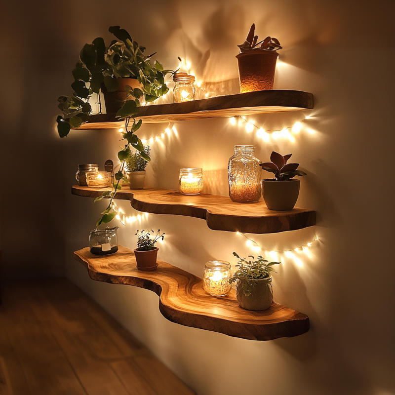 Farmhouse Floating Shelves Live Edge