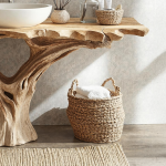 Farmhouse Natural Wood Bathroom Vanity For Relaxing Bathrooms