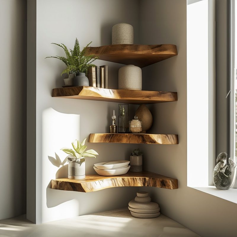 Floating Corner L Shelves Decor