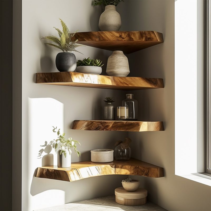 Floating Corner L Shelves Decor