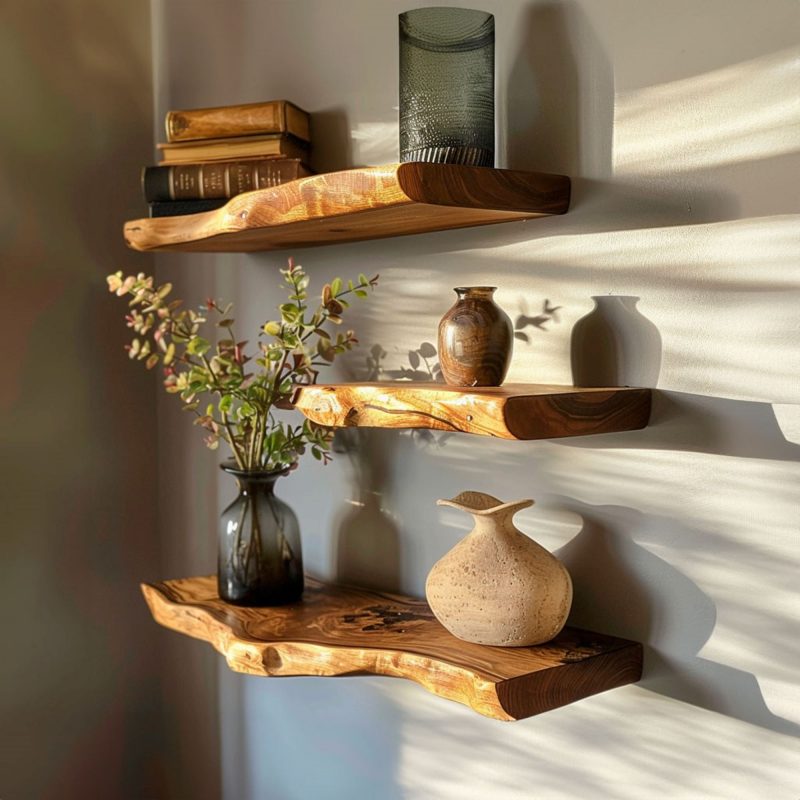 Floating Edge Shelves Farmhouse Decor