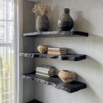 Handcraft Live Edge Black Floating Shelves
