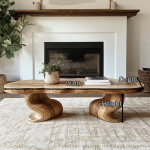 Handcrafted Wood Coffee Table Nature Inspired