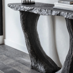 Industrial Black Wood Console Tables For Vintage Hallway Accent
