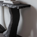 Industrial Black Wood Console Tables For Vintage Hallway Accent