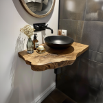 Live Edge Bathroom Vanity Shelfwall