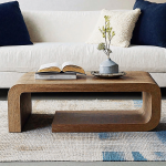 Mid-Century Natural Wood Coffee Table Living Space Retro Charm