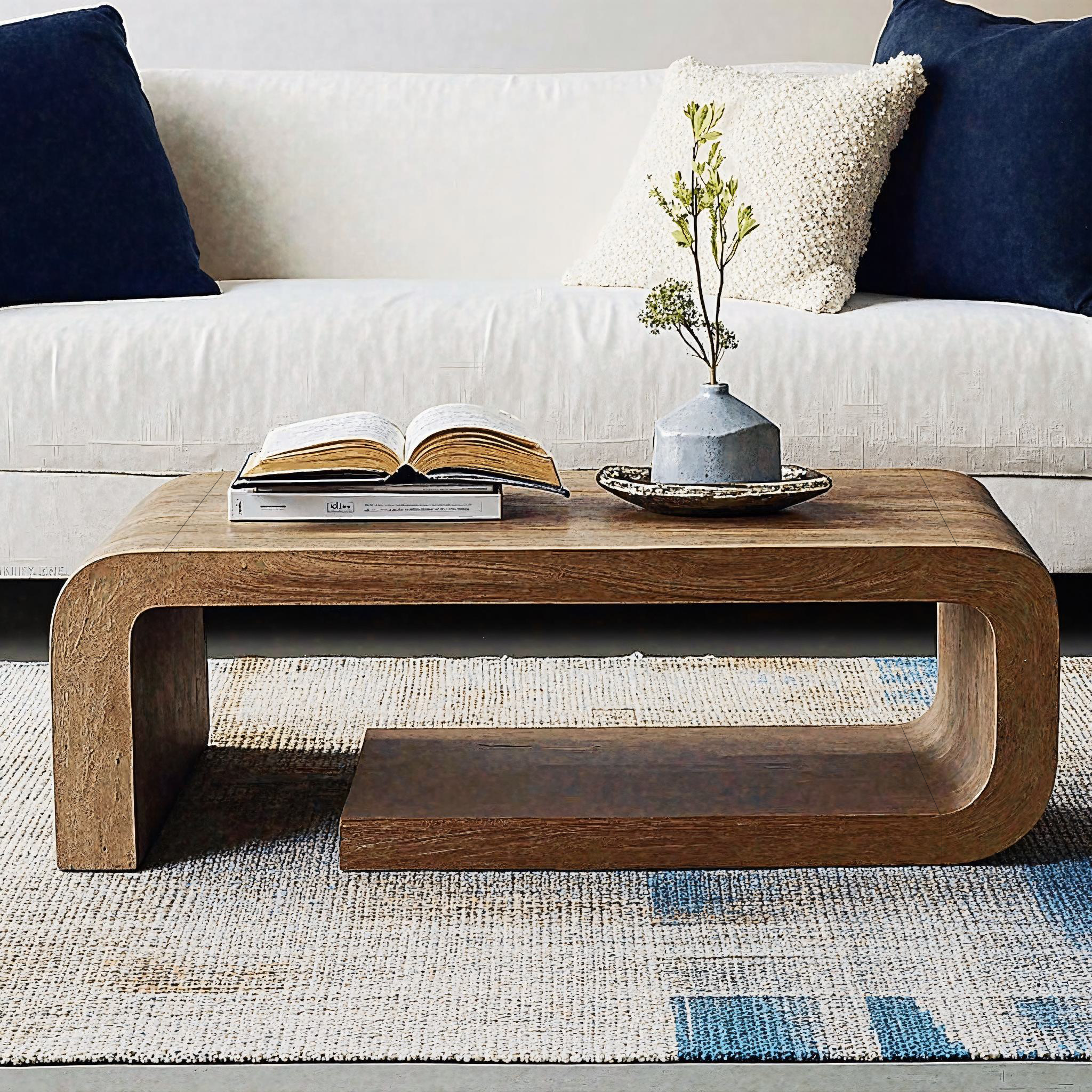 Mid-Century Natural Wood Coffee Table Living Space Retro Charm Mid-Century Natural Wood Coffee Table Living Space Retro Charm