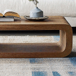 Mid-Century Natural Wood Coffee Table Living Space Retro Charm