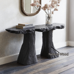 Minimalist Black Natural Wood Console Tables For Compact Spaces