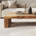 Minimalist Wood Coffee Table Family Room Clean Modern Look