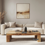 Minimalist Wood Coffee Table Family Room Clean Modern Look