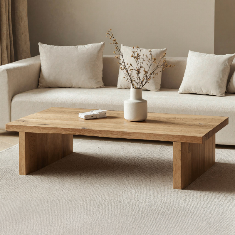 Modern Floating Wood Coffee Table Sitting Room Sleek Contemporary