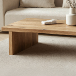 Modern Floating Wood Coffee Table Sitting Room Sleek Contemporary