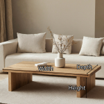Modern Floating Wood Coffee Table Sitting Room Sleek Contemporary