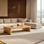 Rustic Farmhouse Wood Coffee Table Living Room Warm Ambience