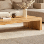 Rustic Farmhouse Wood Coffee Table Living Room Warm Ambience