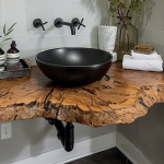 Rustic Floating Vanity Desk Shelf