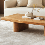 Rustic Live Edge Wood Coffee Table Family Room Natural Feel