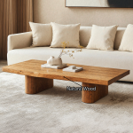 Rustic Live Edge Wood Coffee Table Family Room Natural Feel
