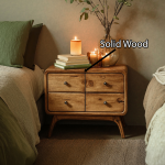 Rustic Standing Bedside Table With 4 Drawers