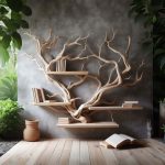 Rustic Tree Bookshelf Driftwood Wall Shelf Bookshelf Home Office Decor