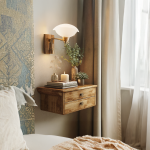 Solid Wood Rustic Nightstand With 2 Drawers