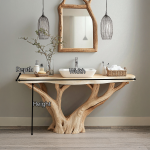 Transitional Natural Wood Bathroom Vanity For Timeless Home Interiors