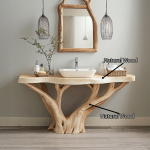 Transitional Natural Wood Bathroom Vanity For Timeless Home Interiors
