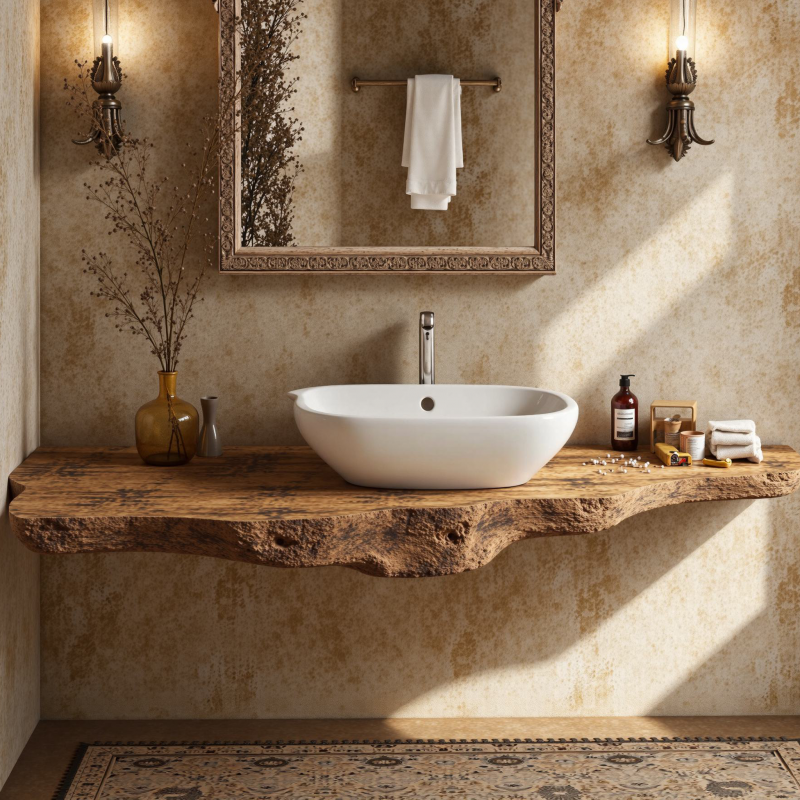 Wooden Floating Bathroom Vanity Sink
