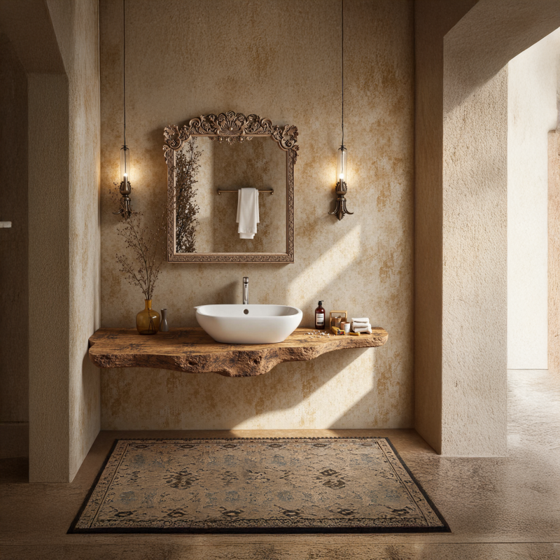 Wooden Floating Bathroom Vanity Sink