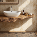 Wooden Floating Bathroom Vanity Sink