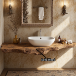 Wooden Floating Bathroom Vanity Sink